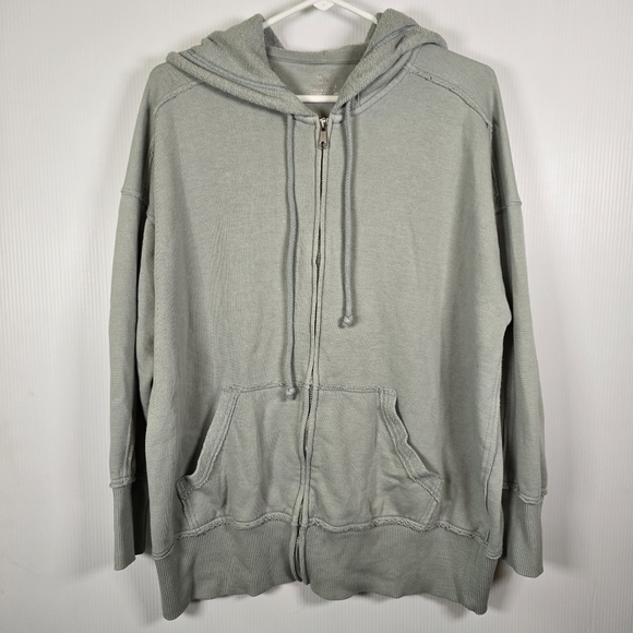 aerie Tops - Aerie Womens Oversized Soft SageGreen Full Zip Hooded Sweatshirt Size M Pockets